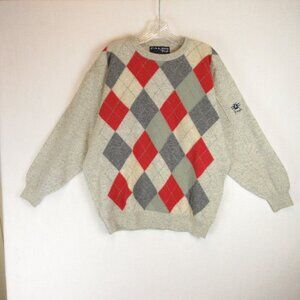 Pringle 100% Lambswool Argle Golf Sweater Size M